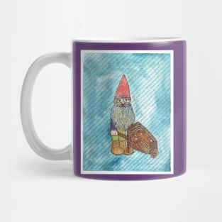 Snowy Garden Gnome With Wheelbarrow Mug